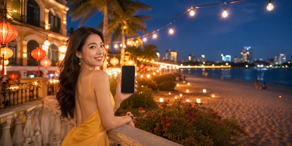 Người chơi tại TP. Hồ Chí Minh thưởng thức Baccarat trực tuyến dưới ánh đèn lồng